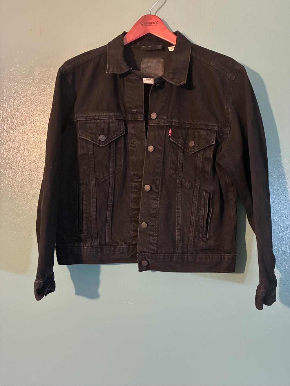 Levi’s Premium Women’s Ex-Boyfriend Denim Trucker Jacket Large Black 29944-0037
